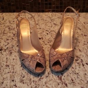 Stuart Weitzman Snakeskin Peep-toe